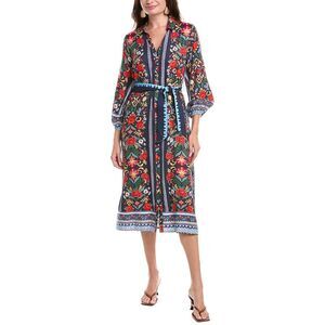 Garrie B Womens  Tie Waist Shirtdress, Blue